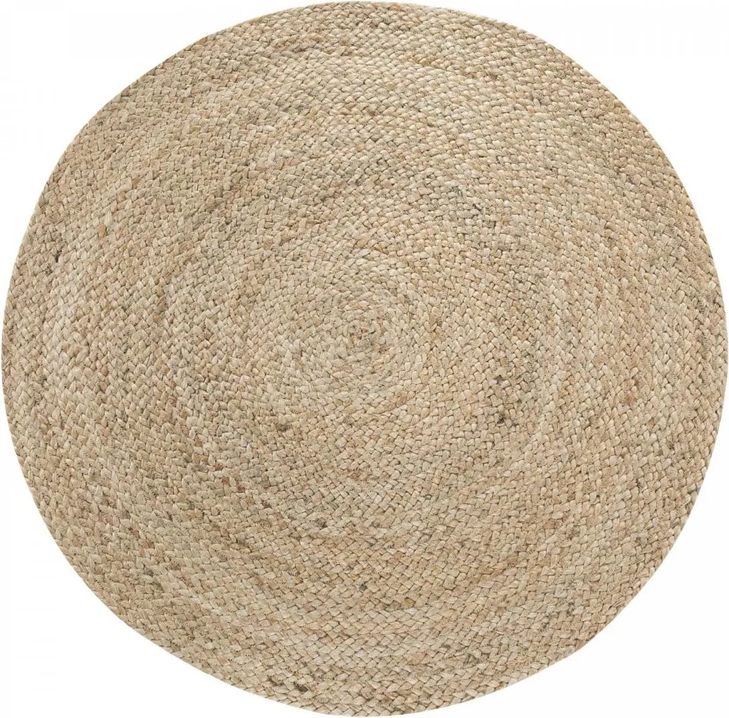 Tapis rond en jute tissé JUTERON - Design uni naturel Ø 120 cm