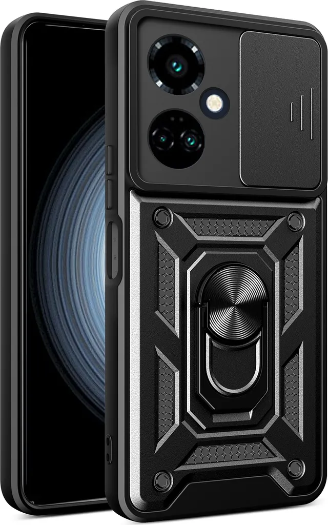 Custodia Tecno Camon 19 Silicone Nero - Protezione Fotocamera e Stand