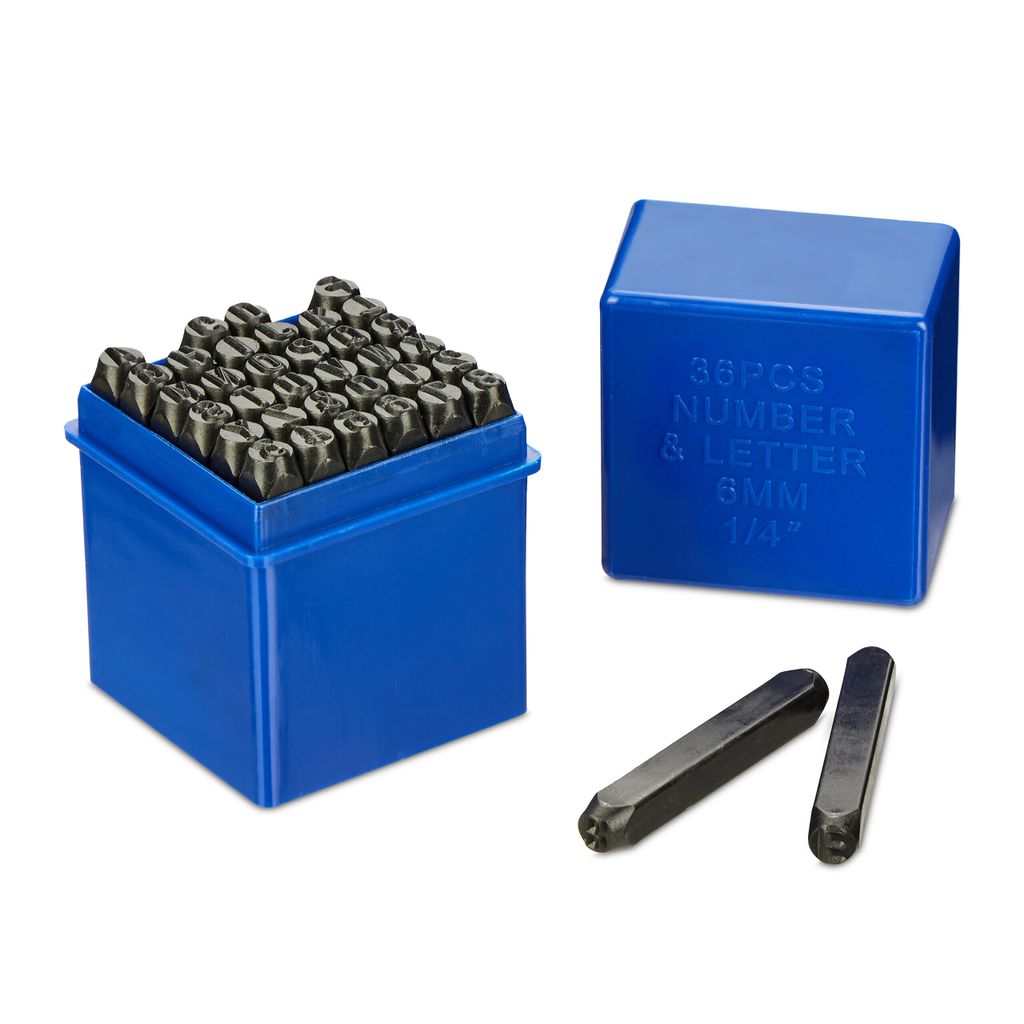 relaxdays Schlagbuchstaben Set 6 mm