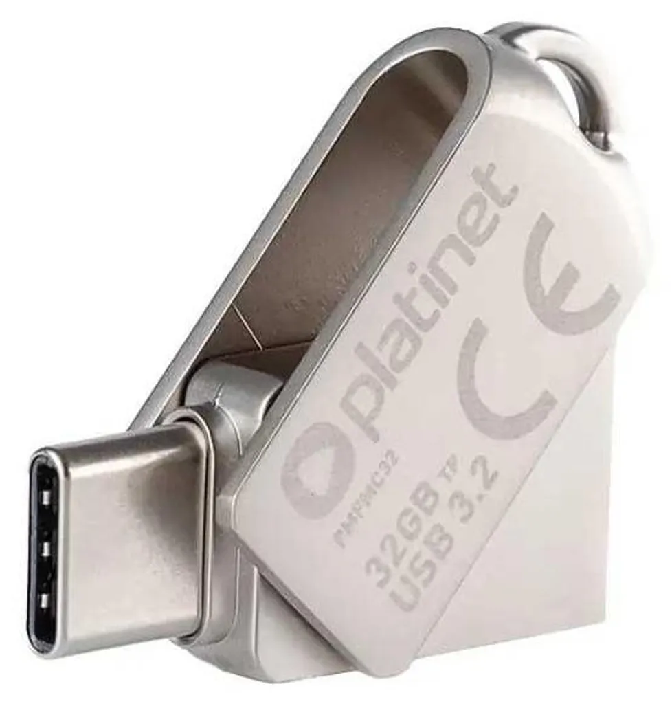 Clé USB 3.2 32 Go Platinet PMFMC32 - Transfert Rapide et Connecteur Type-C