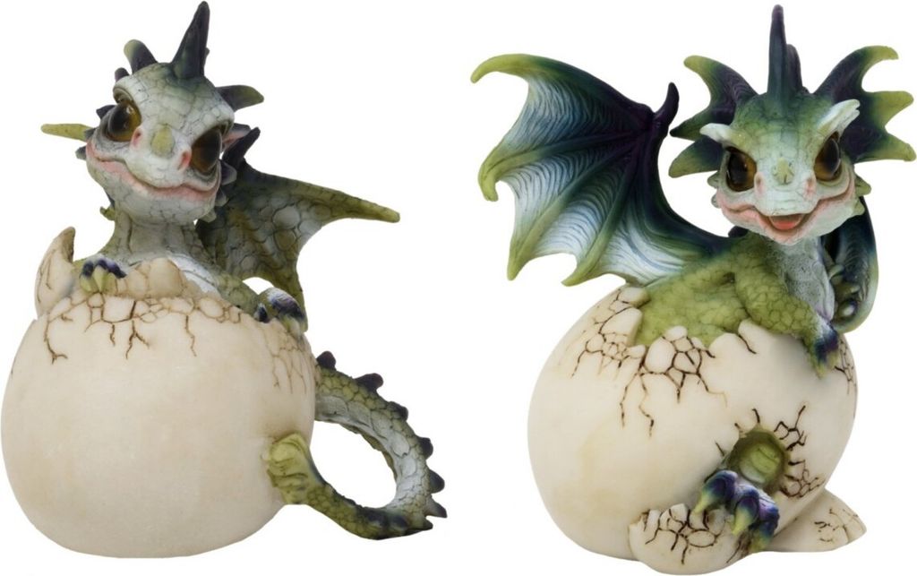 2er Set lustige Drachen schlüpfen aus Dracheneier Produktbild 