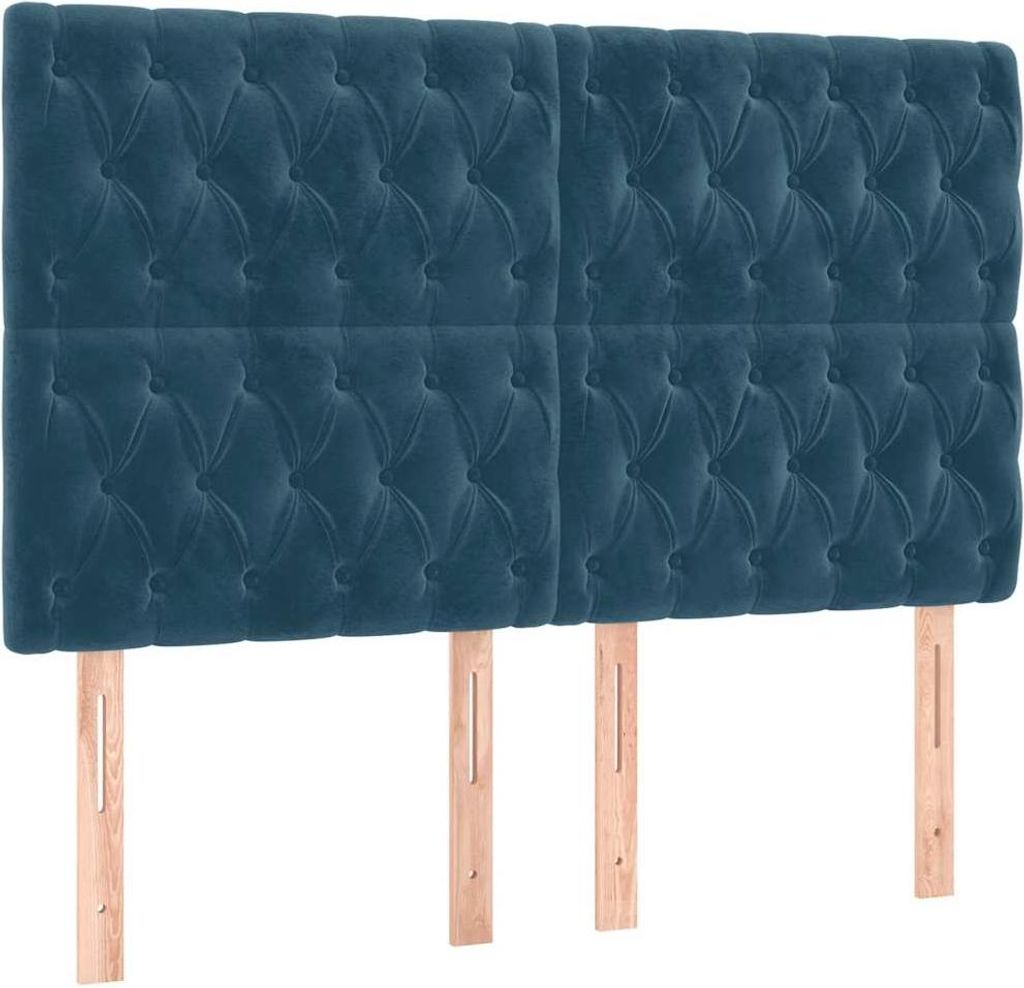 vidaXL Kopfteil Dunkelblau 144x7x118/128 cm Samt