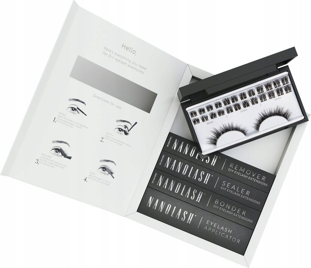 Set zur cluster wimpern zur DIY Wimpernverlängerung zu Hause Nanolash HEARTBREAKER