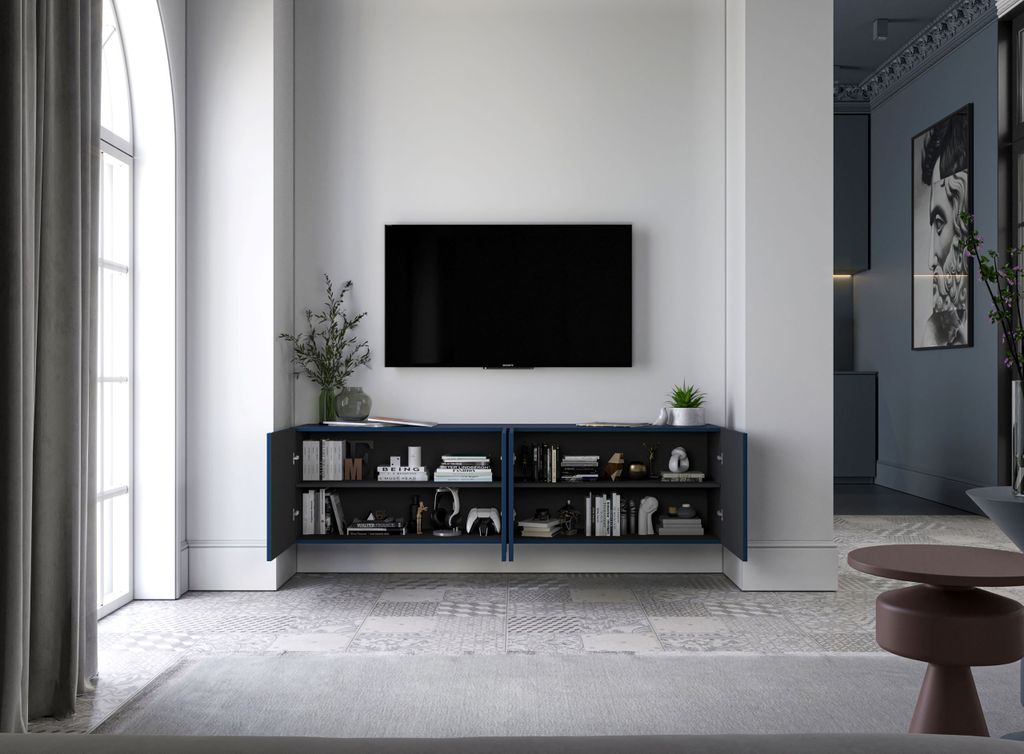 Szafka RTV TAL 2 150 granatowa mat Zdjęcie produktu 3