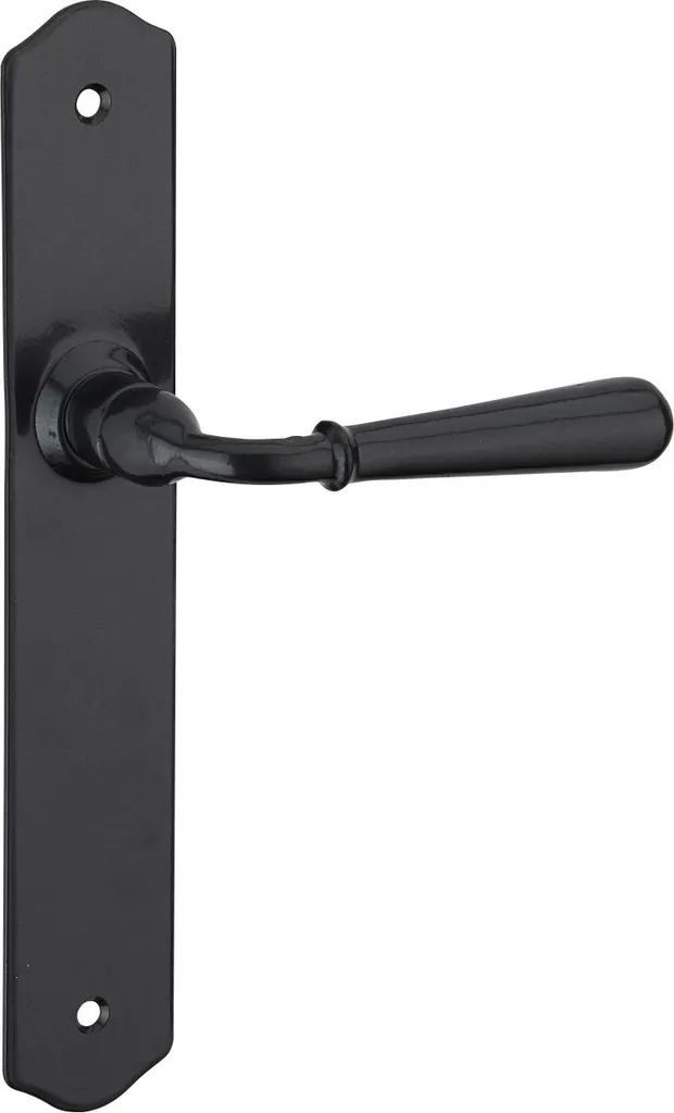 Poignée de porte Charon sans trou entraxe 195mm en acier patiné SP