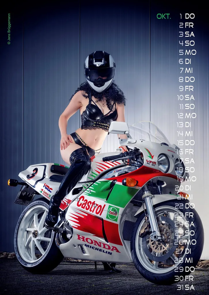 Calendrier Mural 2027 Bikes & Girls A3 - Décoration Murale pour Motards - 25