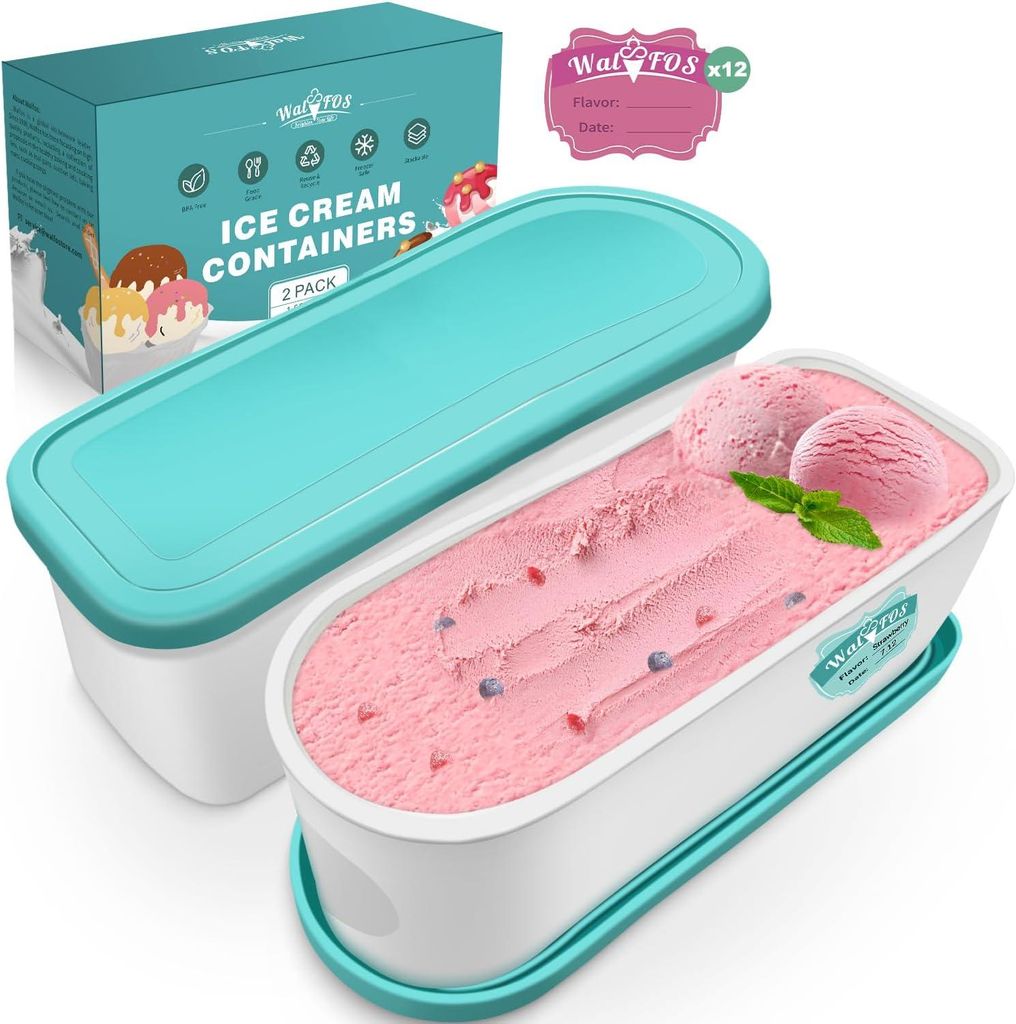 Bocaux à glace de 1,5 l, réutilisables, hermétiques, avec Image du produit 