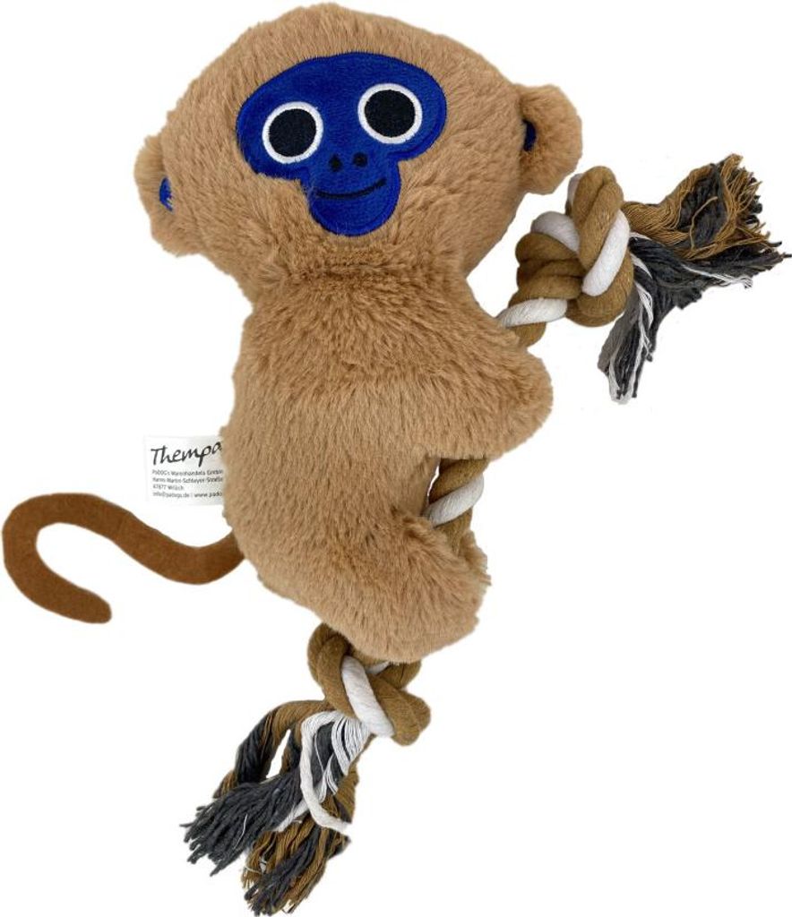 Thempa Hundespielzeug Plüschtier mit Stimme Affe