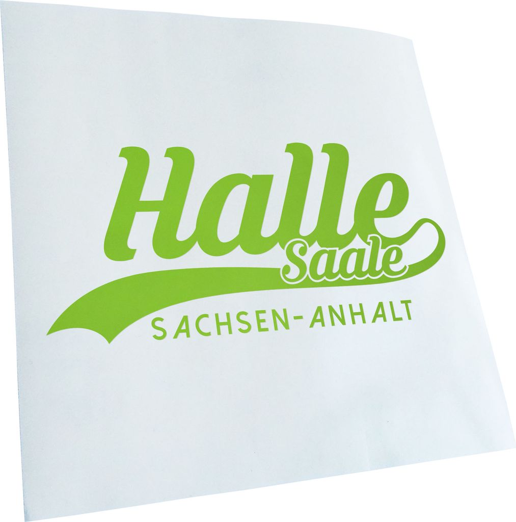 Kiwistar - Autoaufkleber - Halle Saale Sachsen-Anhalt - Lindgrün - 60x27cm - Aufkleber für Auto, Laptop, Fahrrad, LKW, Motorrad mehrfarbig JDM De...