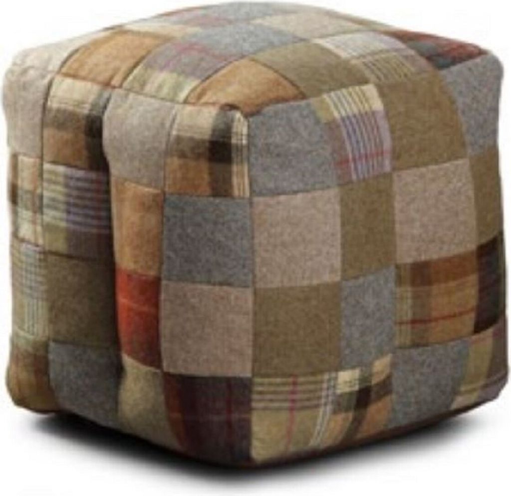 Casa Padrino Luxus Hocker Mehrfarbig 45 x 45 x H. 45 cm - Sitzhocker in Würfelform - Fußhocker - Wohnzimmer Möbel