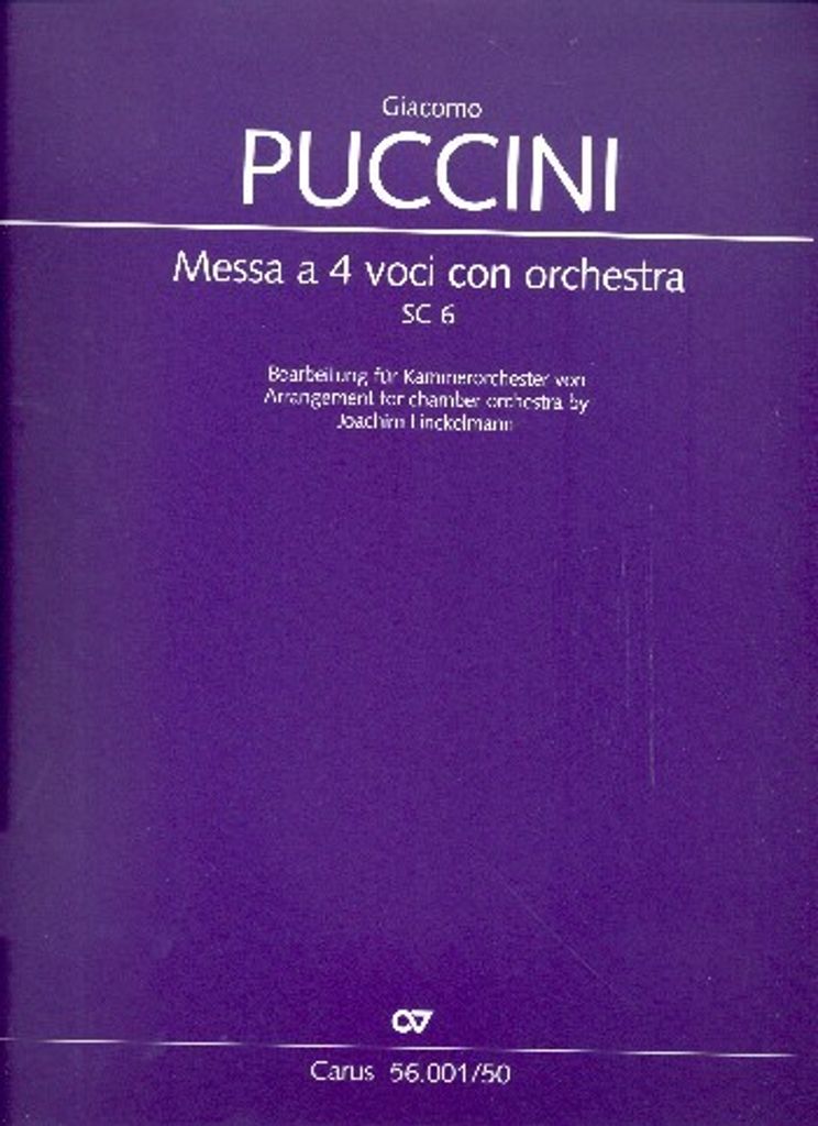 Messa di Gloria für Soli, gem Chor und Kammerorchester Partitur