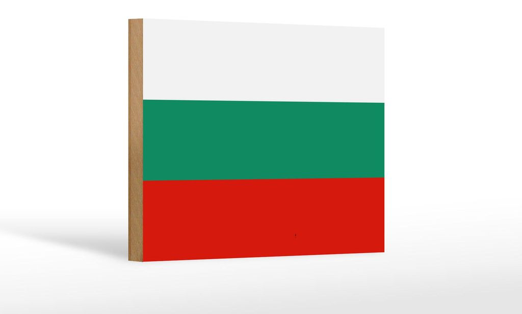 Holzschild Flagge Bulgariens 18x12cm Flag of Bulgaria