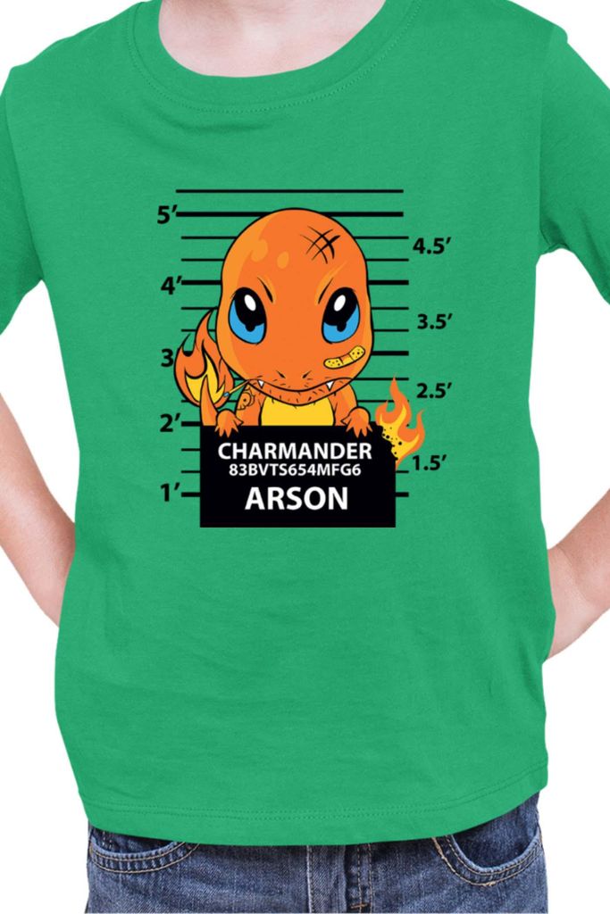 Kinder T-Shirt Japan Manga Anime Comics Pokemon 023, / Grün