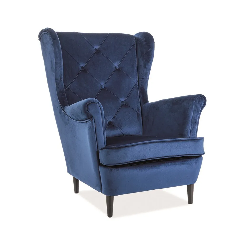 Fauteuil bleu DANYLO idéal pour coin lecture - Confort et design cosy