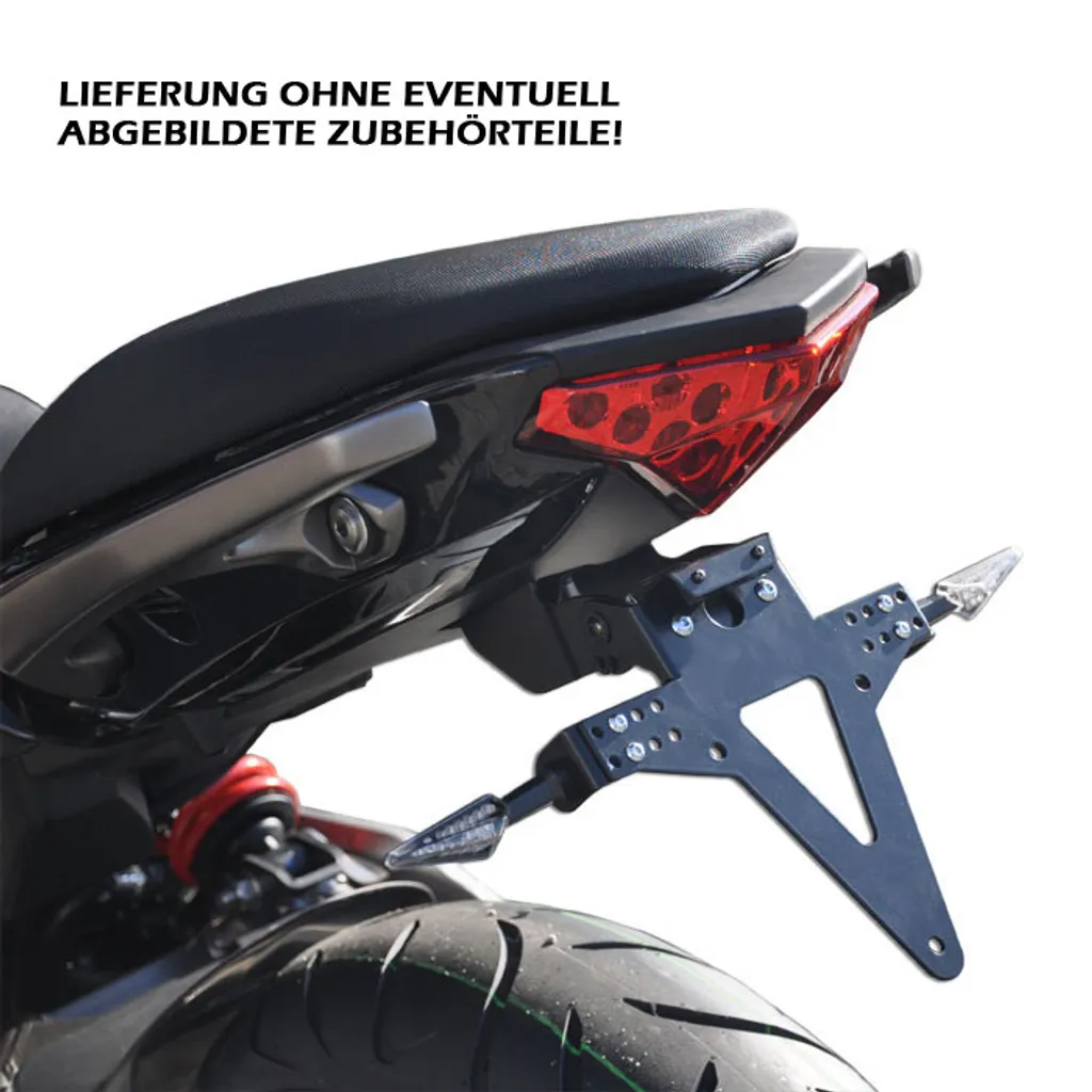 Support de Plaque Kawasaki ER-6N 12-16 - Remplace Bavette d'Origine Alu
