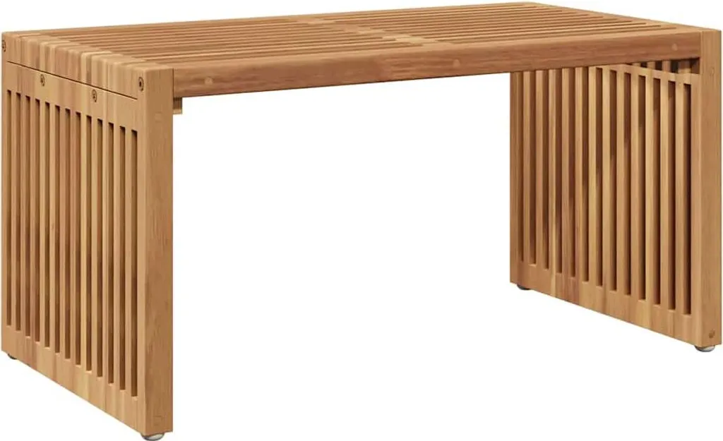 Tavolino Teak Massello 70x37,5x35,5 cm - Arredo Esterno Marrone