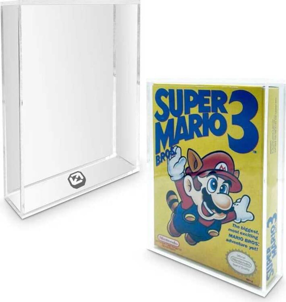 EVORETRO - Acryl-Vitrine entworfen für games de Nintendo NES, Schutz de box de games mit UV-Schutz, Schutzhülle deof 4 mm deStärke für games re...