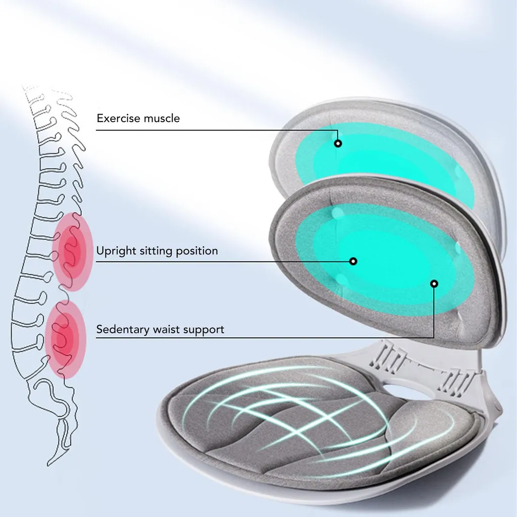 Support lombaire pliable et ergonomique gris pour correction de posture