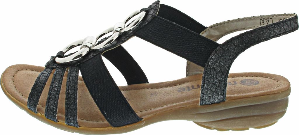 Remonte Damenschuhe Sandalen Flach Schwarz Freizeit, Schuhgröße:36 EU