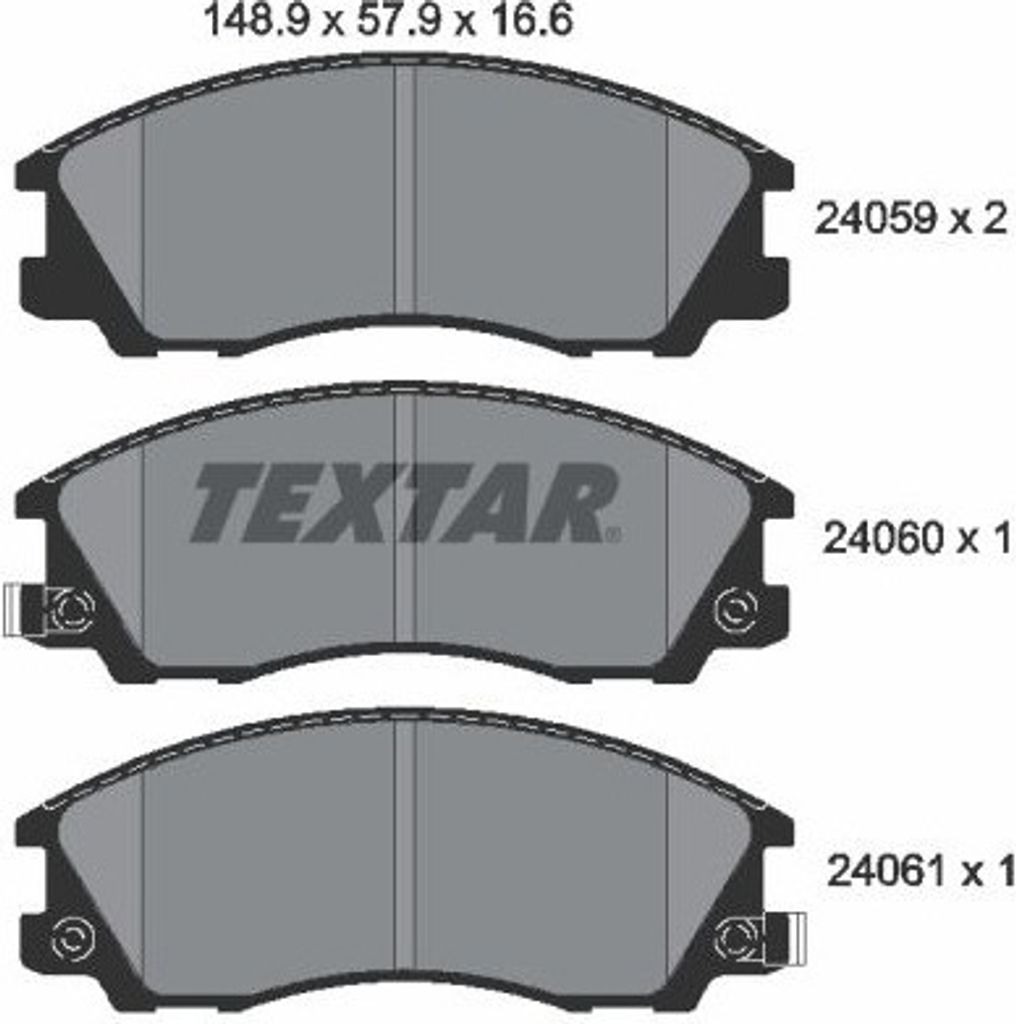Textar Bremsbeläge vorne für Hyundai Terracan 2,9 - 3,5 TD + CRDi V6 4WD Mando