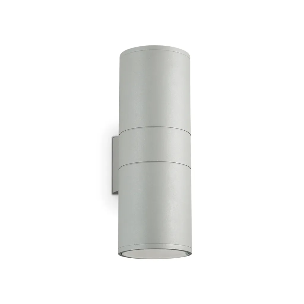 Applique murale grise GUN 2 ampoules design moderne pour extérieur IP44