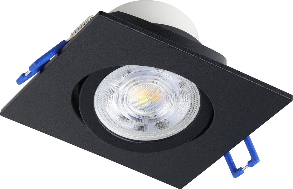 EGLO LED Einbaustrahler Saliceto, dimmbare Deckenspots, Deckenstrahler eckig flach, Aluminium in Schwarz, warmweiß, 8,8 x 8,8 cm