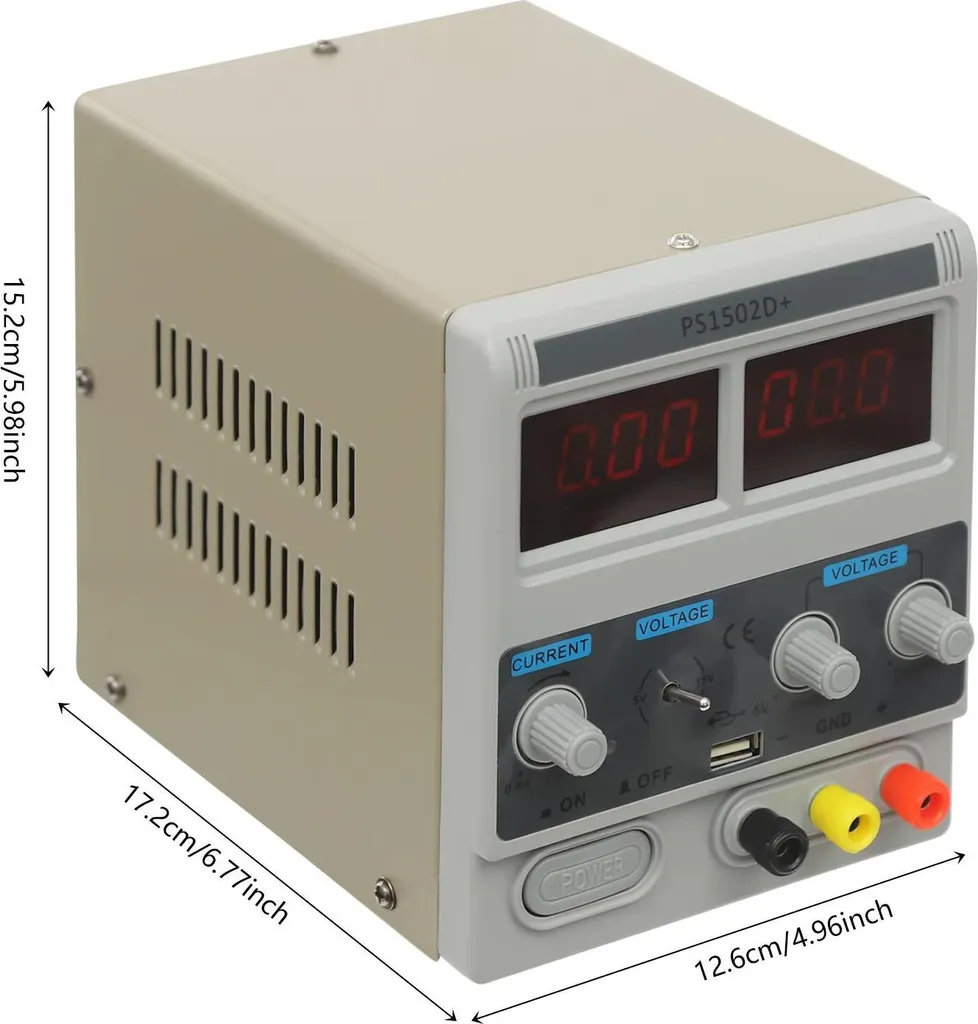 Alimentation DC stabilisée 0-15V 2A avec réglage de précision blanc pur