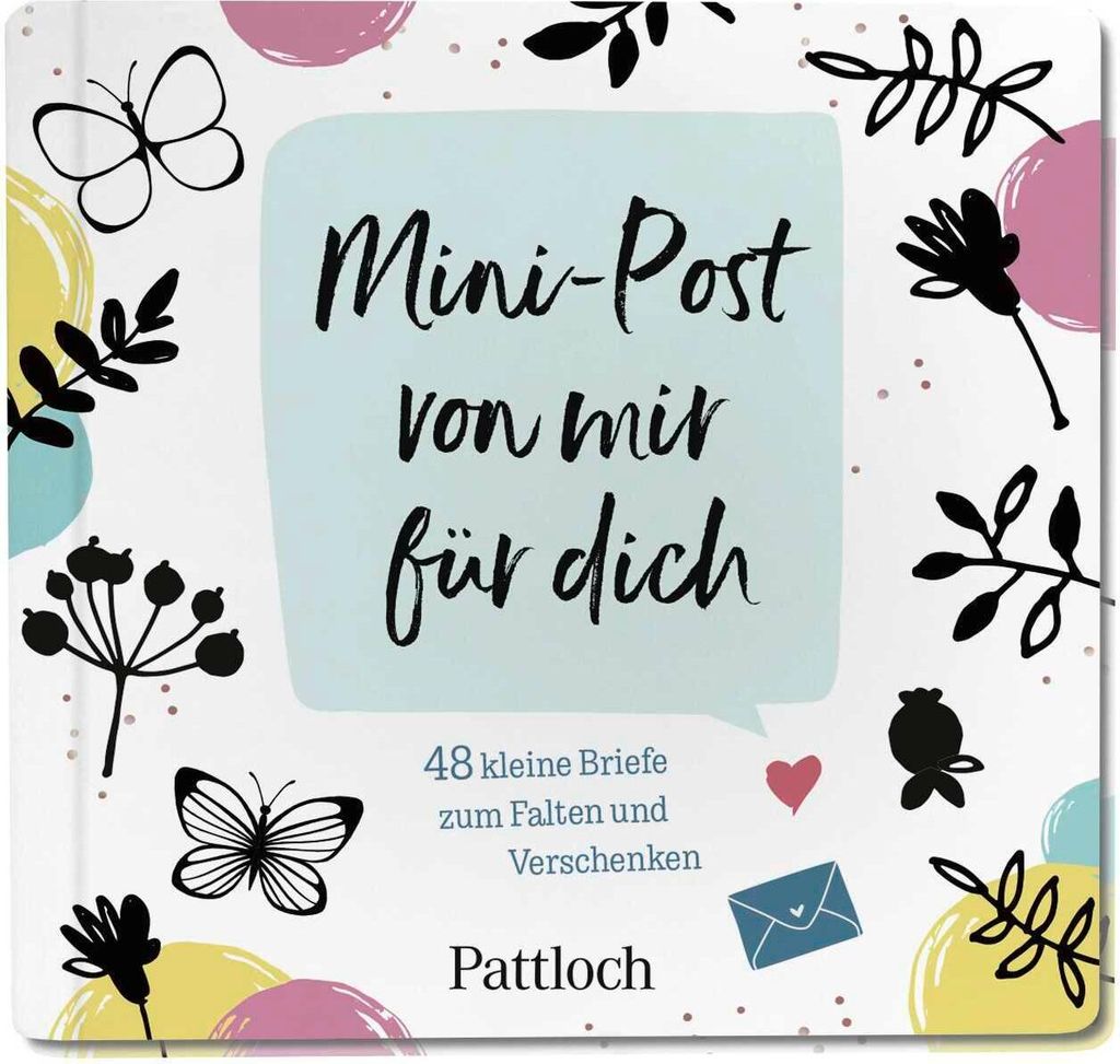 Pattloch Briefpapier-Set 48 Briefchen 4 Sticker-Bögen 10x10 cm vorgestanzte Faltlinien Geschenk-Anhänger