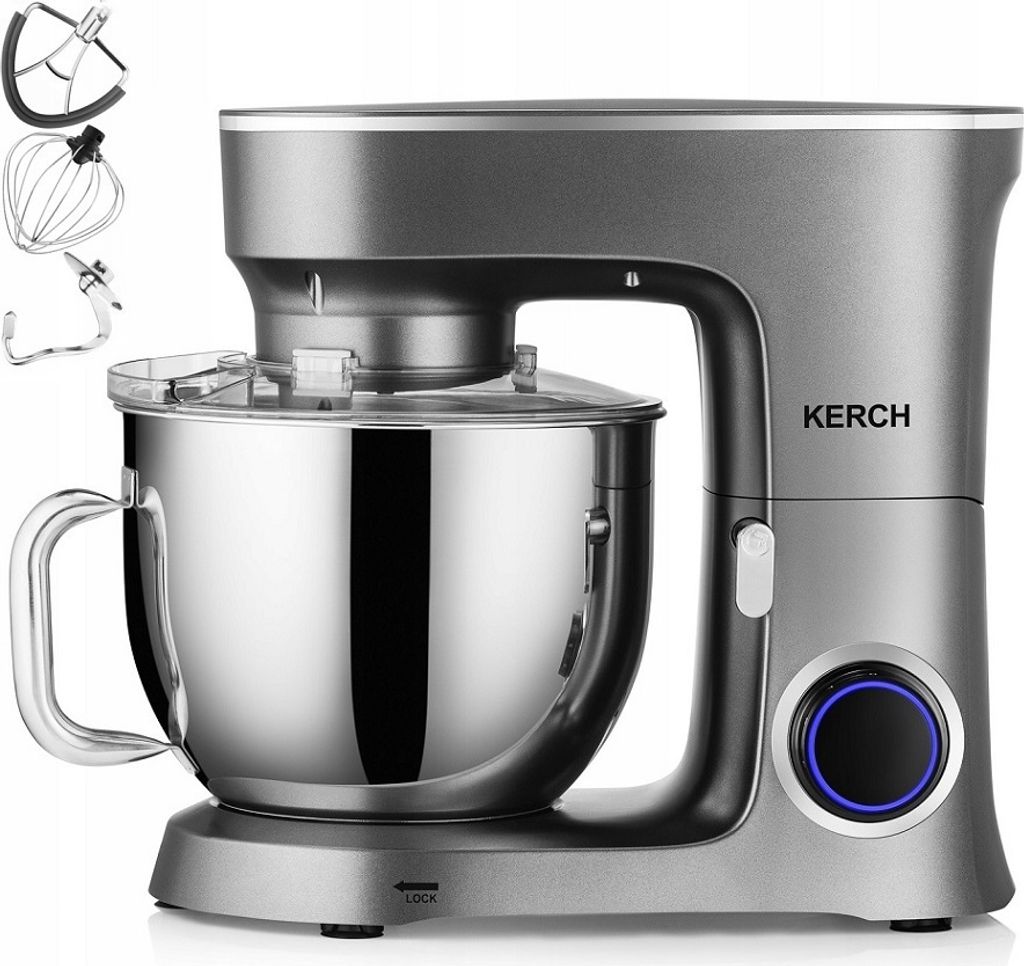 Planetenküchenmaschine Kerch Baker Grau 7L 3000W Pulse +Zubehör