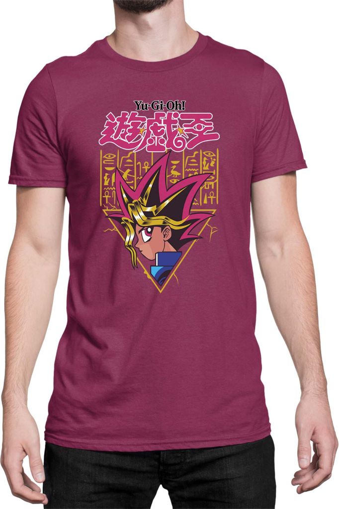 Herren T-Shirt Japan Manga Anime Comics Yu Gi 022, Man XL / Burgundy