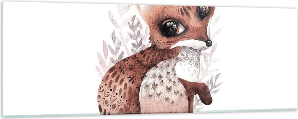 Bilder auf glas - Einteilig - Fuchs November Tier - 90x30cm - Glasbilder - Wandbilder - Bilder - zum Aufhängen bereit - Wanddekoration aus Glas - ...