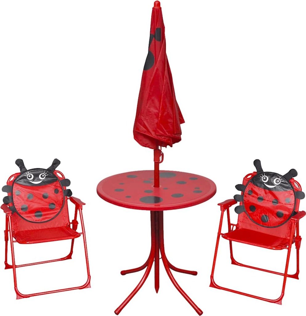 vidaXL 3-tlg. Garten-Bistro-Set für Kinder mit Sonnenschirm Produktbild 