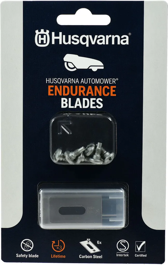 Lame di ricambio a fori scanalati durevoli 6 lame Endurance in blister compatibili con Husqvarna Autom