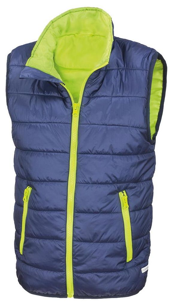 Result Core - Weste Wattiert für Kinder FK2497 (98) (Marineblau/Limone)