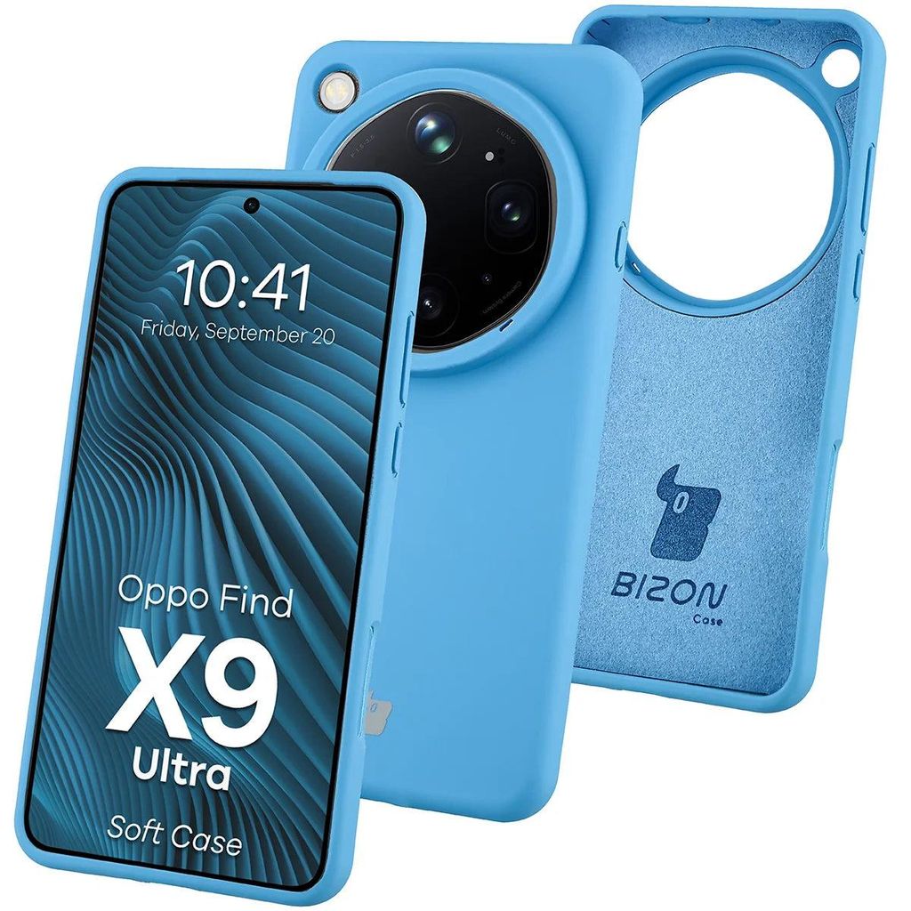 Silikon Handyhülle für Oppo Find X9 Ultra, Bizon Soft Case, Blau