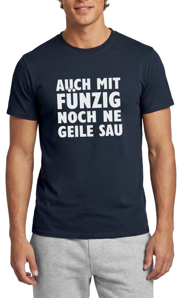Spreadshirt 50. Geburtstag | Noch Ne Geile Sau Männer T-Shirt, 3XL, Navy