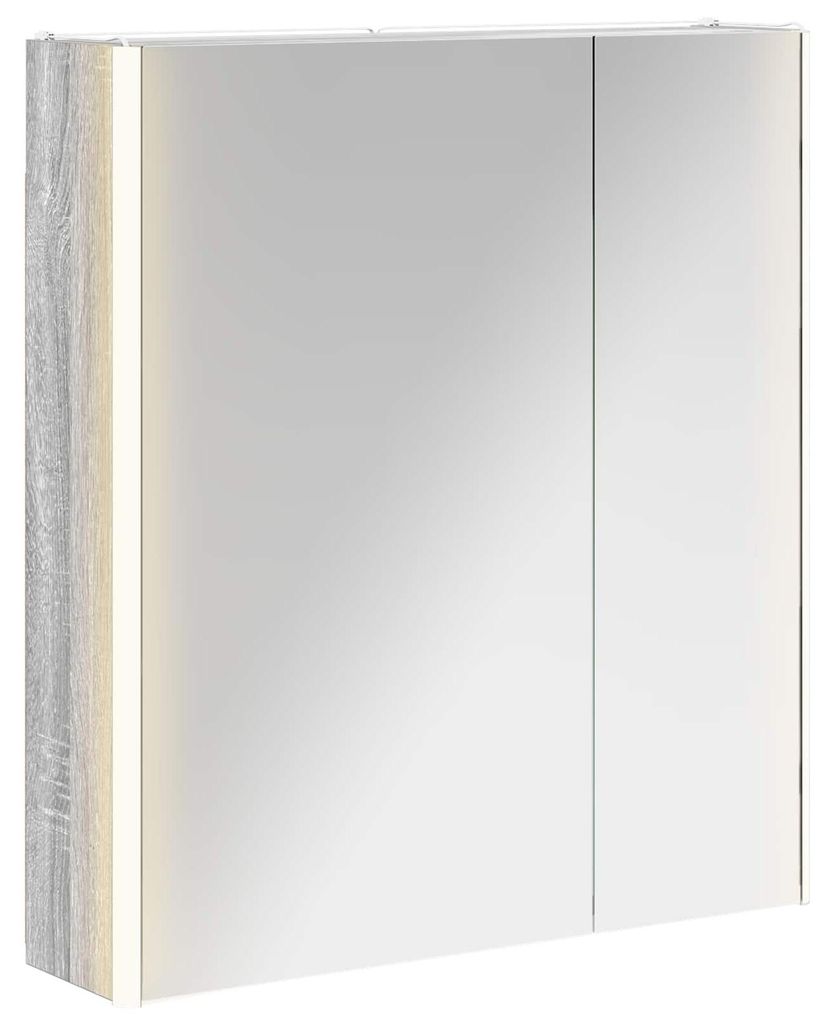 vidaXL Badezimmerspiegelschrank Graues Sonoma 63,5 x 15,5 x 70 cm