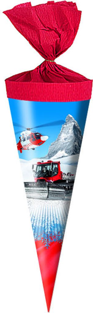Schultüte / Zuckertüte / Länge: 25cm / rund / "Pisteteam"
