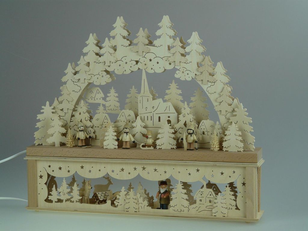 Original Erzgebirgischer Marken Schwibbogen Lichterbogen 50 x 43 cm K50-4_54