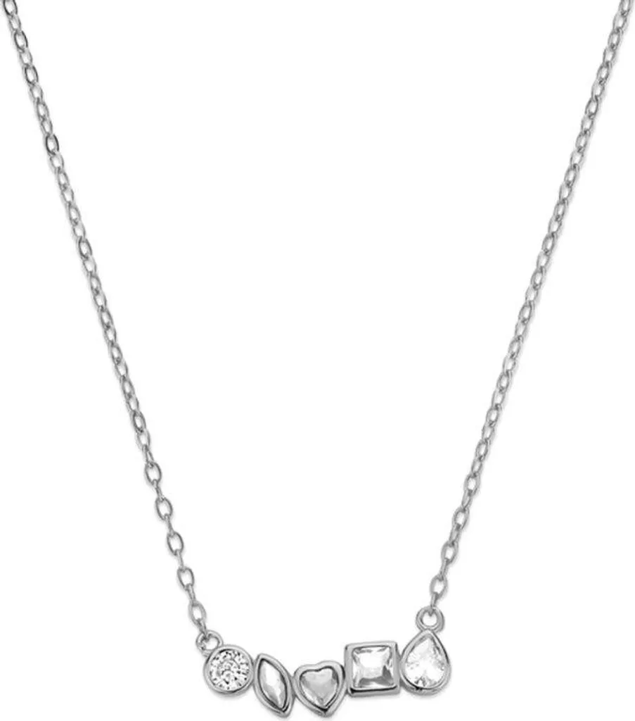 Collier New Bling 9NB-1570 argenté en maille fine - Finition brillante
