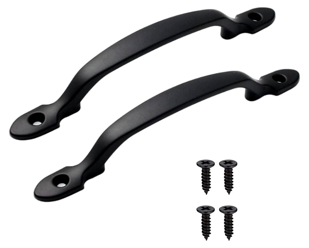 Türgriff Möbelgriff, 2 Stück Schrankgriffe Edelstahl Schwarz für Schrank, Schublade und Gartentür (Lochabstand 158 mm)