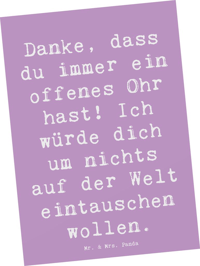 Mr. & Mrs. Panda Postkarte Spruch Freund fürs Leben - Produktbild 