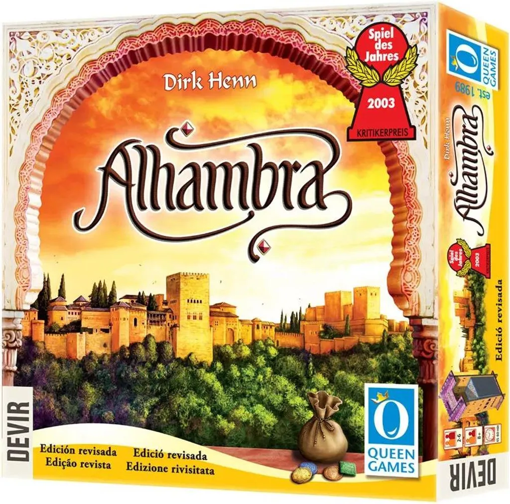 Alhambra Jeu de Société Devir Stratégie Sans Règles Complexes Or