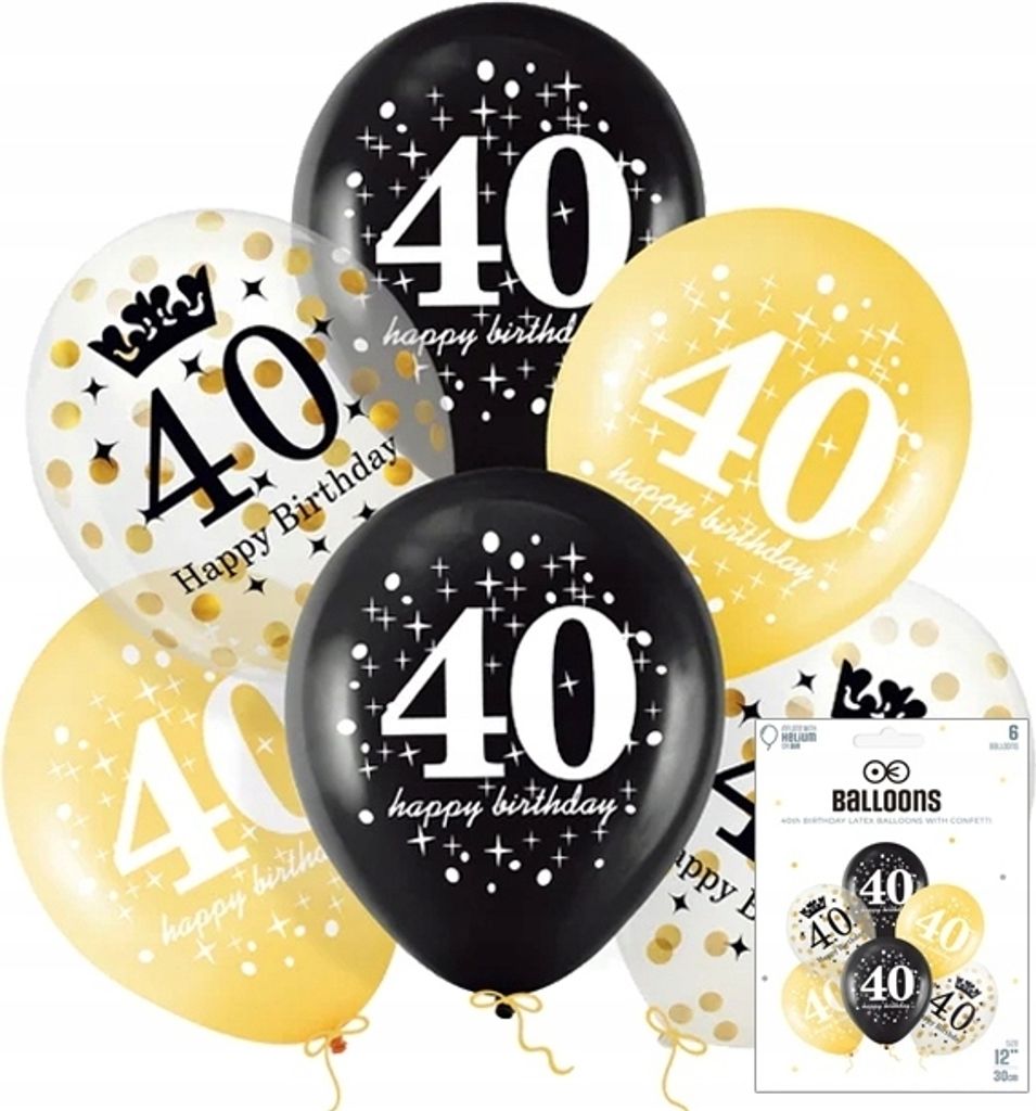 Set Di Palloncini Con Coriandoli Per La Decorazione Del 40° Immagine del prodotto 