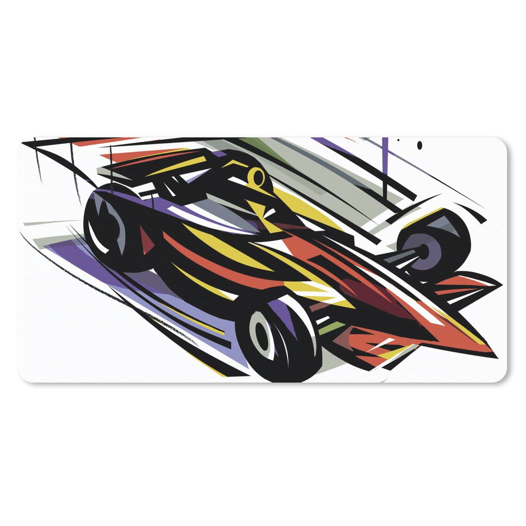MuchoWow Mauspad Mousepad Eine Illustration eines Formel-1-Autos in verschiedenen Farben 60x30 cm - Mousepads - Maus Mat - Pad - Mausunterlage - ...