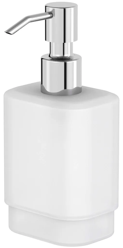 Distributeur de savon pour cuisine et salle de bain en verre nickelé