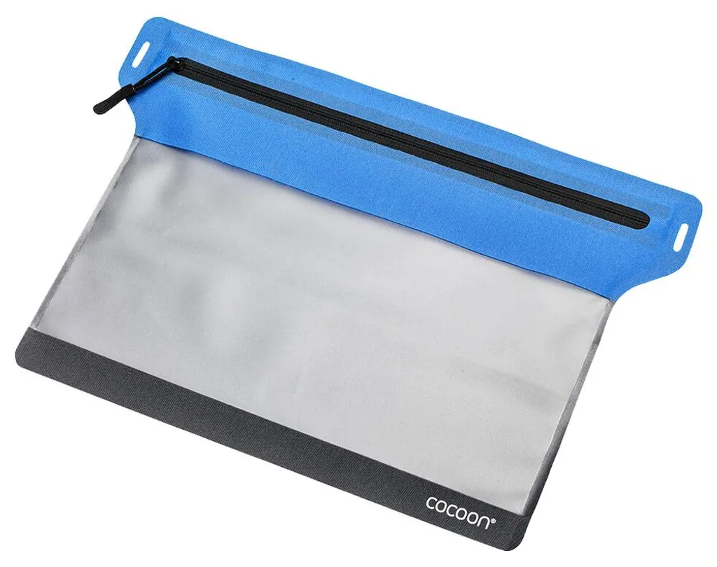 Porte-documents zippé bleu format L en textile imperméable et résistant