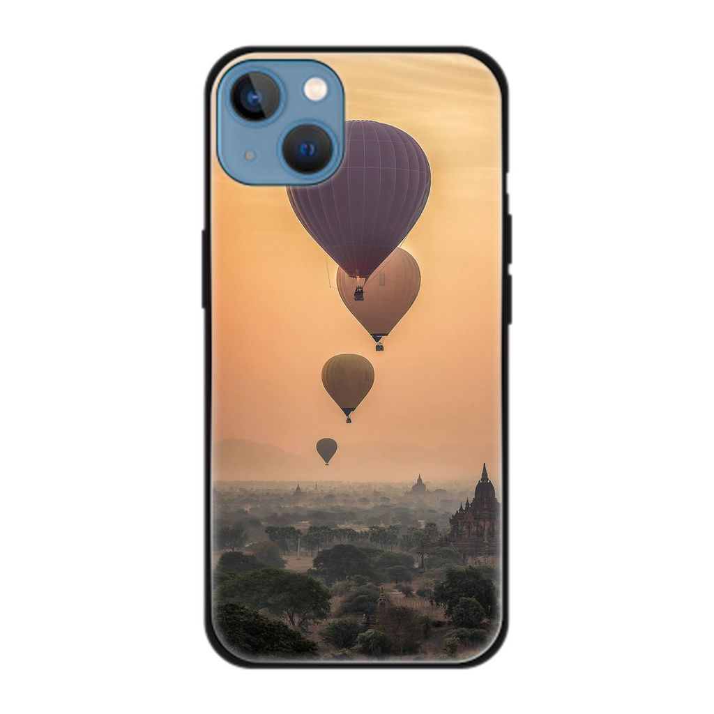König Design Hülle kompatibel mit Apple iPhone 13 Kunststoff Soft Handyhülle - Handy Case Heißluftballons