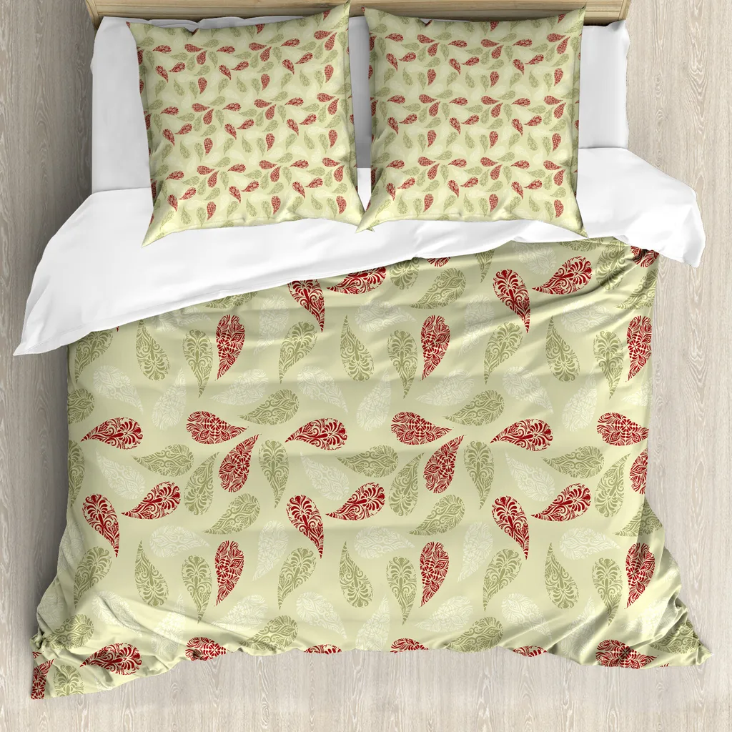 Miglior Prezzo Copripiumino ABAKUHAUS 155x220 Paisley Rosso