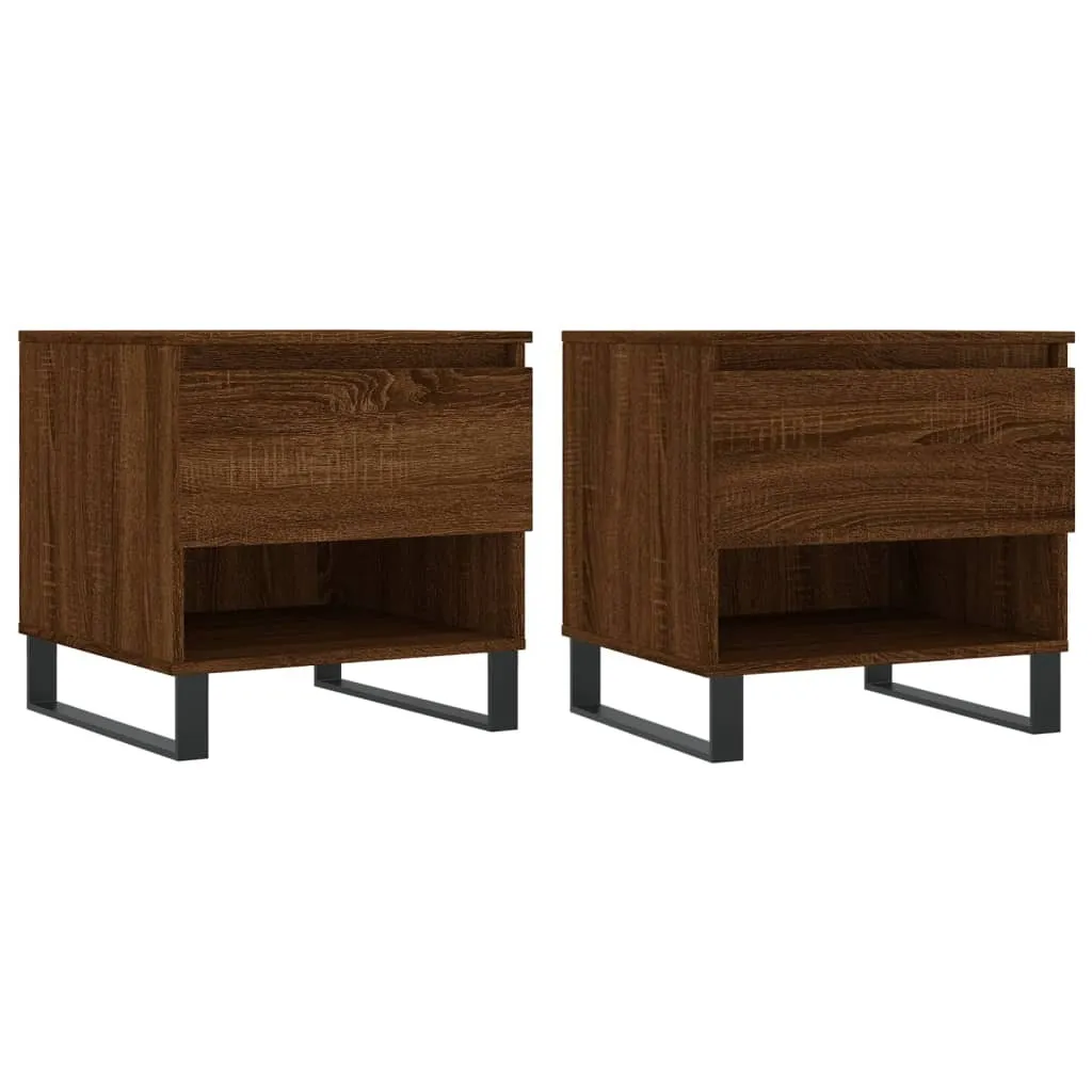 Tavolini 2 pz. Aspetto rovere marrone 50x46x50 cm Materiale a base di legno